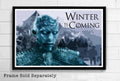 The Night King 'Winter Is Coming' Illustration - Game Of Thrones Fantasy Song Of Ice And Fire - Poster | Canvas Wall Art Print