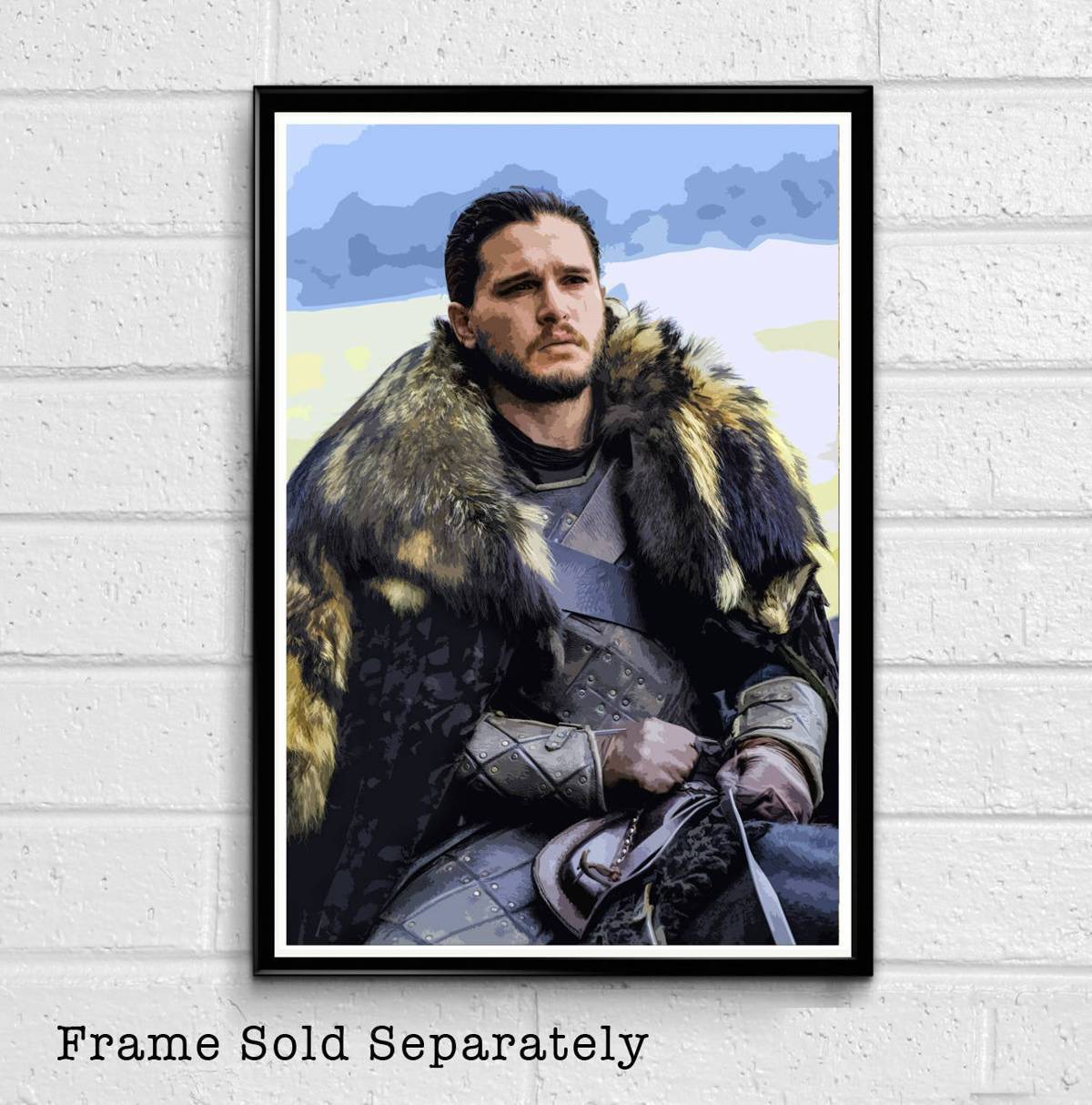 Jon Snow From Game Of Thrones Illustration #6 - Fantasy Song Of Ice And Fire - Poster | Canvas Wall Art Print