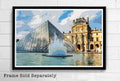 Paris The Louvre Museum Illustration #3- Landmark France Monument Europe - Poster | Canvas Wall Art Print