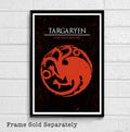 House Targaryen Dragon Sigil From Game Of Thrones Illustration - Fantasy Song Of Ice And Fire - Poster | Canvas Wall Art Print