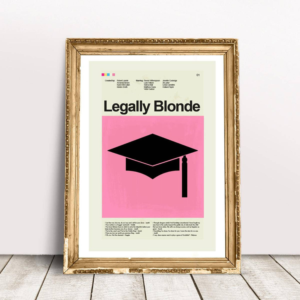 Legally Blonde Mid-Century Modern Inspired Print - Poster | Canvas Wall Art Print