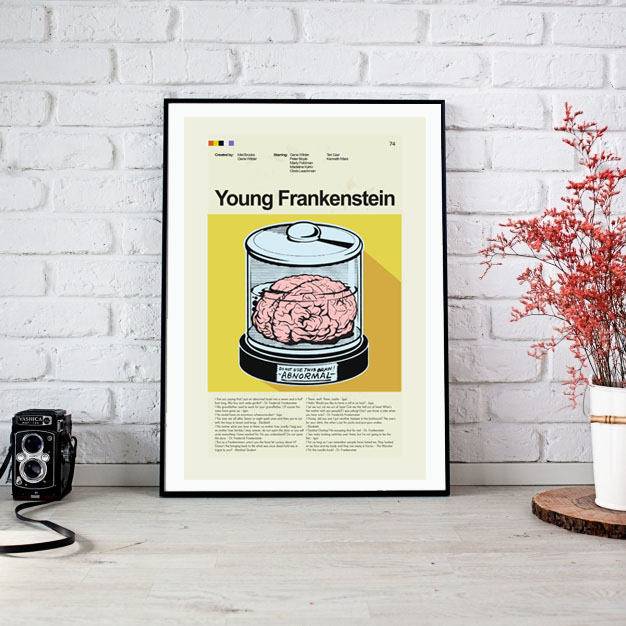 Young Frankenstein Mid-Century Modern Inspired Print - Poster | Canvas Wall Art Print