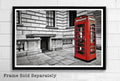 England Red Phone Booth Illustration #1 - London Landmark British Monument Uk Travel - Poster | Canvas Wall Art Print