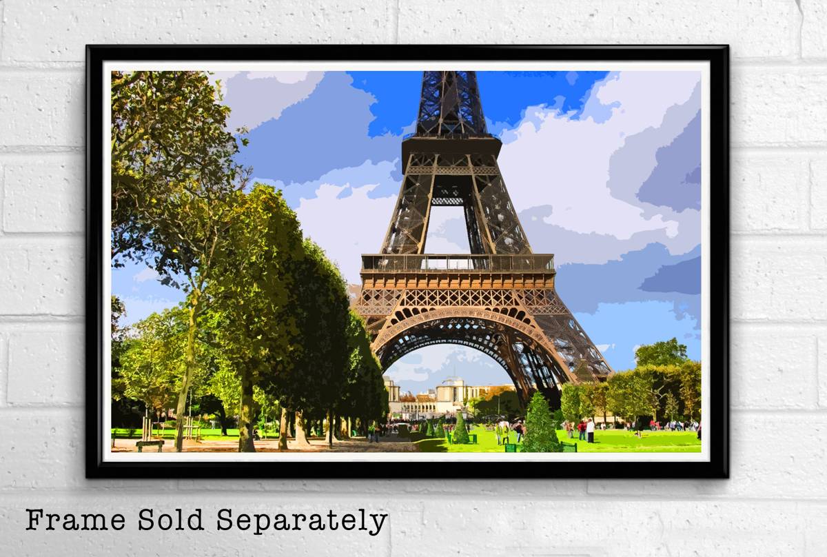 Eiffel Tower Illustration #5 - Paris France Landmark French Landmark Europe Travel - Poster | Canvas Wall Art Print