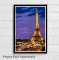 Eiffel Tower Night Illustration #1 - Paris France Landmark French Landmark Europe Travel - Poster | Canvas Wall Art Print