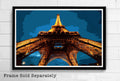 Eiffel Tower Night Illustration #3 - Paris France Landmark French Landmark Europe Travel - Poster | Canvas Wall Art Print