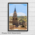 Cathedral Of Saint Mary Of Toledo Illustration - Spain Landmark European Spanish Europe - Poster | Canvas Wall Art Print