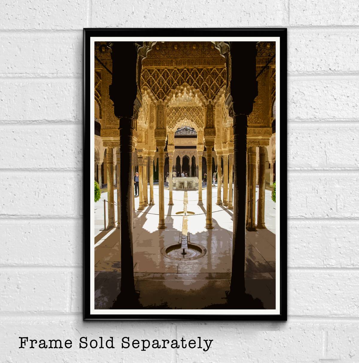 Alhambra Of Granada Spain Illustration - European Monument Spanish Landmark Europe - Poster | Canvas Wall Art Print