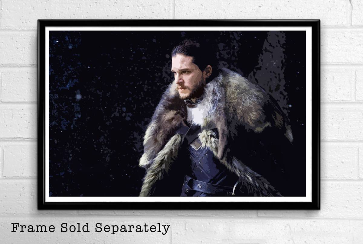 Jon Snow From Game Of Thrones Illustration #5 - Fantasy Song Of Ice And Fire - Poster | Canvas Wall Art Print