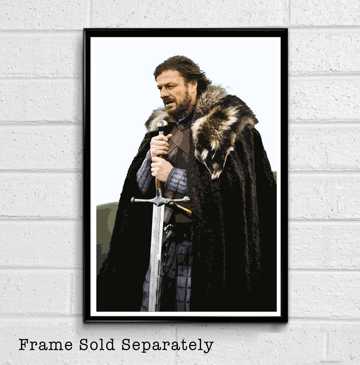 Ned Stark From Game Of Thrones Illustration #4 - Fantasy Song Of Ice And Fire - Poster | Canvas Wall Art Print