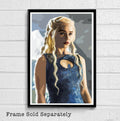 Daenerys Targaryen From Game Of Thrones Illustration #3 - Fantasy Song Of Ice And Fire - Poster | Canvas Wall Art Print