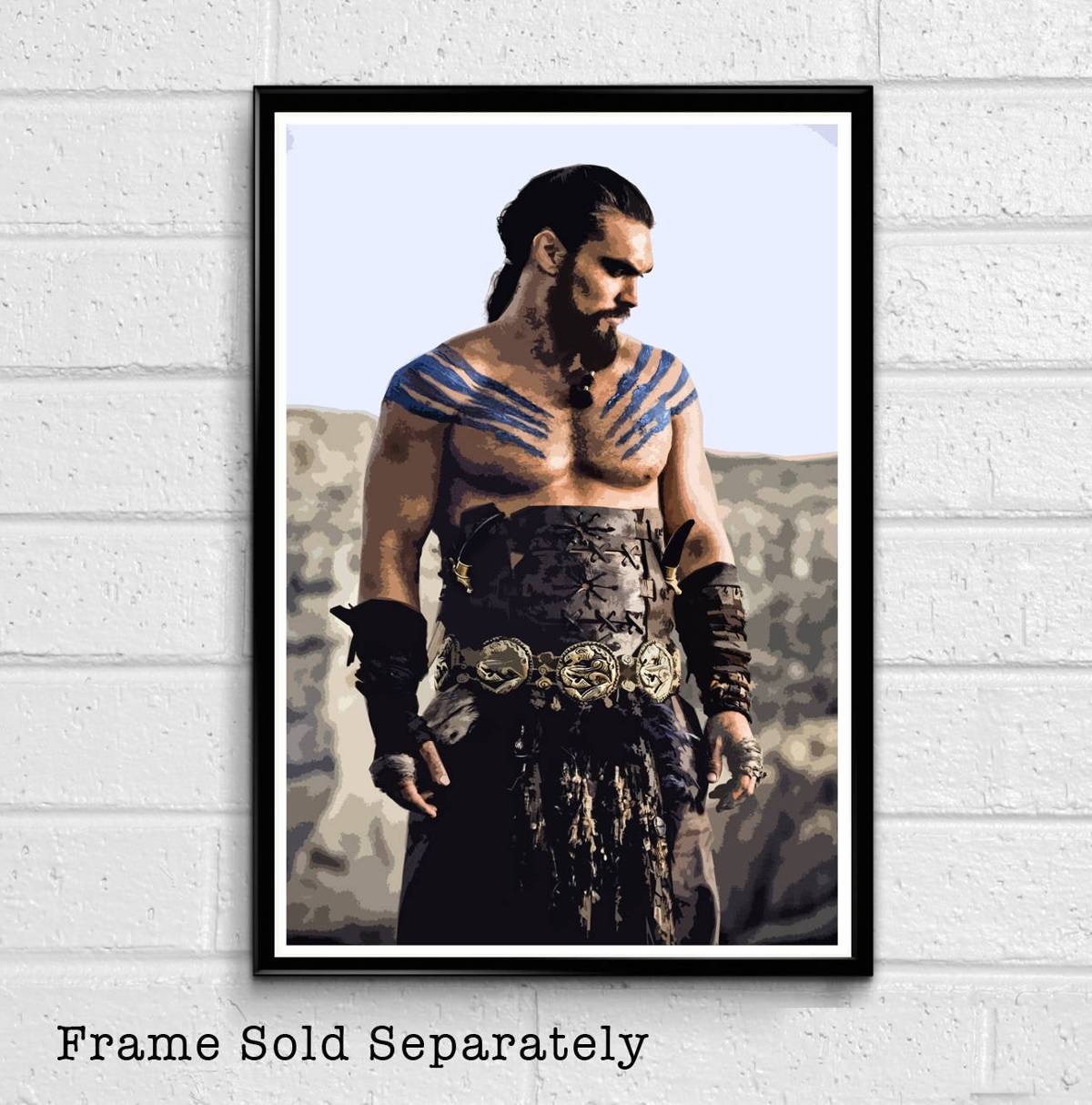 Khal Drogo From Game Of Thrones Illustration #2 - Fantasy Song Of Ice And Fire - Poster | Canvas Wall Art Print