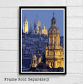 Paris Montmartre At Night - Landmark France Monument Europe - Poster | Canvas Wall Art Print