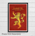 House Lannister Lion Sigil Illustration - Game Of Thrones Fantasy Song Of Ice And Fire - Poster | Canvas Wall Art Print