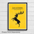 House Baratheon Stag Sigil Illustration - Game Of Thrones Fantasy Song Of Ice And Fire - Poster | Canvas Wall Art Print