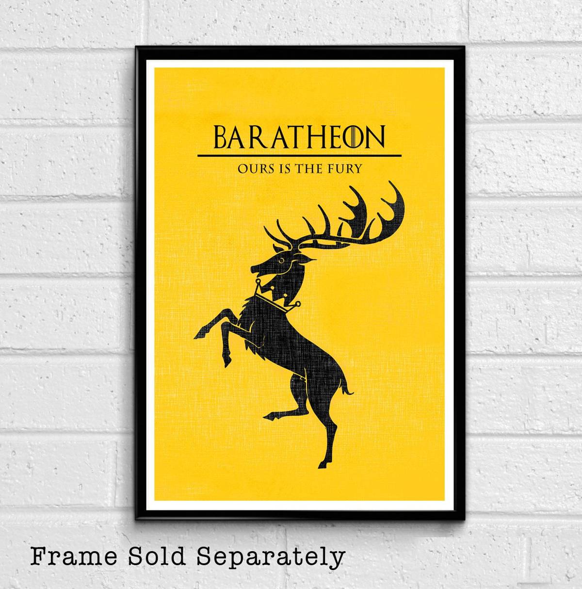 House Baratheon Stag Sigil Illustration - Game Of Thrones Fantasy Song Of Ice And Fire - Poster | Canvas Wall Art Print