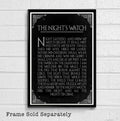 The Night'S Watch Oath From Game Of Thrones - Fantasy Song Of Ice And Fire - Poster | Canvas Wall Art Print