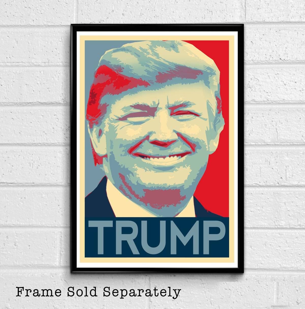 President Donald Trump Political Illustration #2 - American United States - Poster | Canvas Wall Art Print