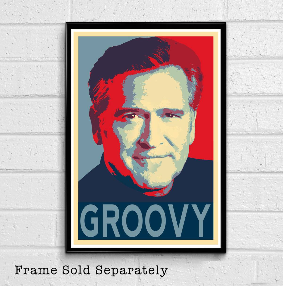 Bruce Campbell Groovy Illustration - Ash Evil Dead Army Of Darkness - Poster | Canvas Wall Art Print