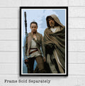 Star Wars Luke And Rey Illustration #6 - The Last Jedi And The Force Awakens Movie Sci-Fi Film - Poster | Canvas Wall Art Print