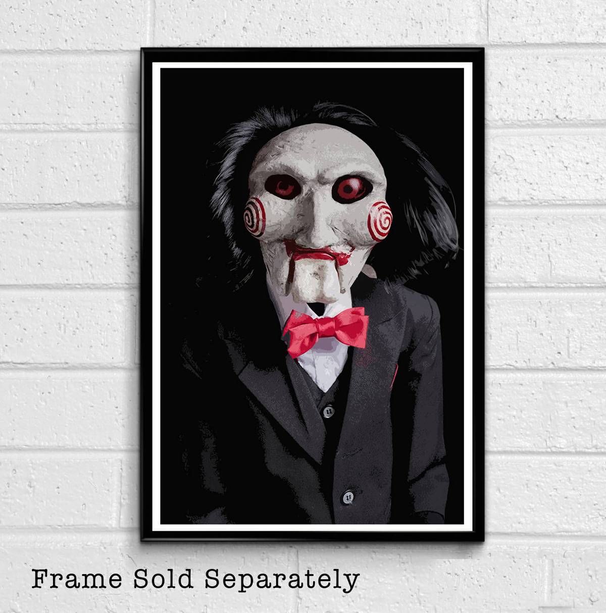 Saw Jigsaw Puppet Illustration #2 - Monster Horror Movie - Poster | Canvas Wall Art Print