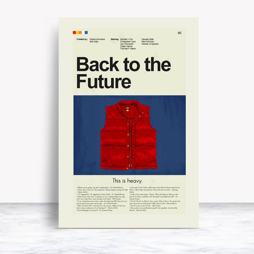 Back To The Future Mid-Century Modern Inspired Print - Poster | Canvas Wall Art Print