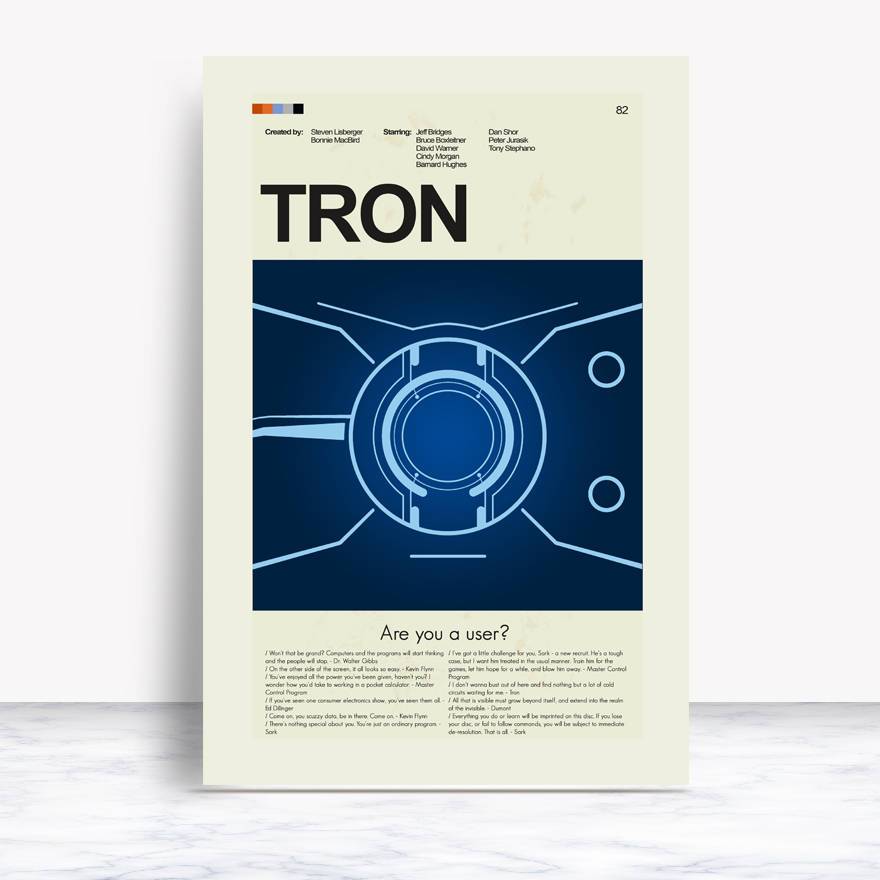 Tron Mid-Century Modern Inspired Print - Poster | Canvas Wall Art Print