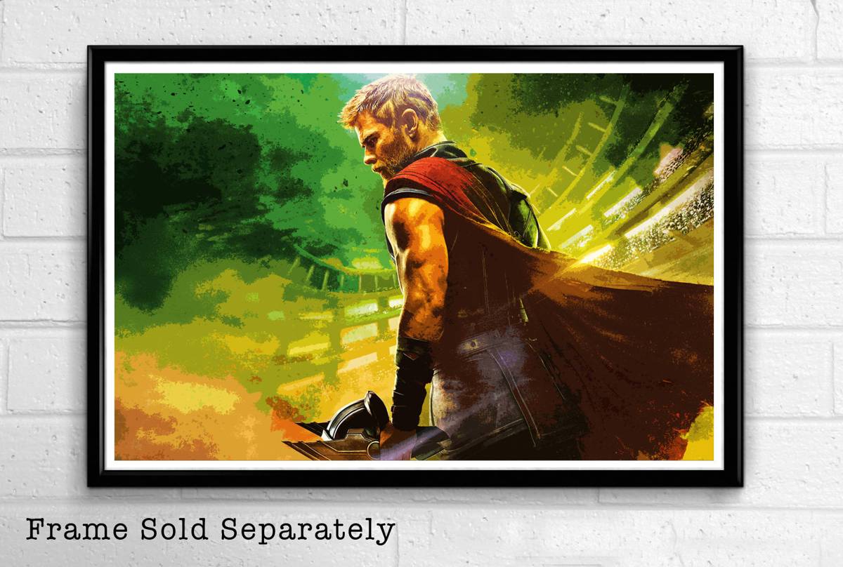 Thor Ragnarok Illustration #4 - Marvel Avengers Superhero Film Comic Book Movie - Poster | Canvas Wall Art Print