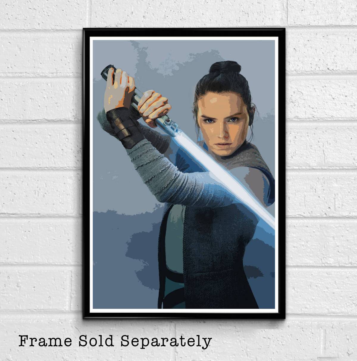 Star Wars Rey Illustration #3 - The Last Jedi And The Force Awakens Sci-Fi Film Movie - Poster | Canvas Wall Art Print