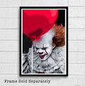 Pennywise Clown - Stephen King It Illustration #1 Monster Alien Horror Movie Icon - Poster | Canvas Wall Art Print