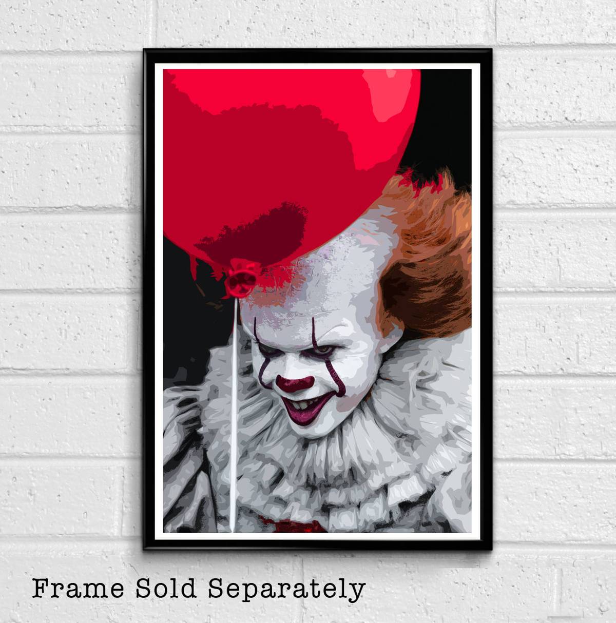 Pennywise Clown - Stephen King It Illustration #1 Monster Alien Horror Movie Icon - Poster | Canvas Wall Art Print