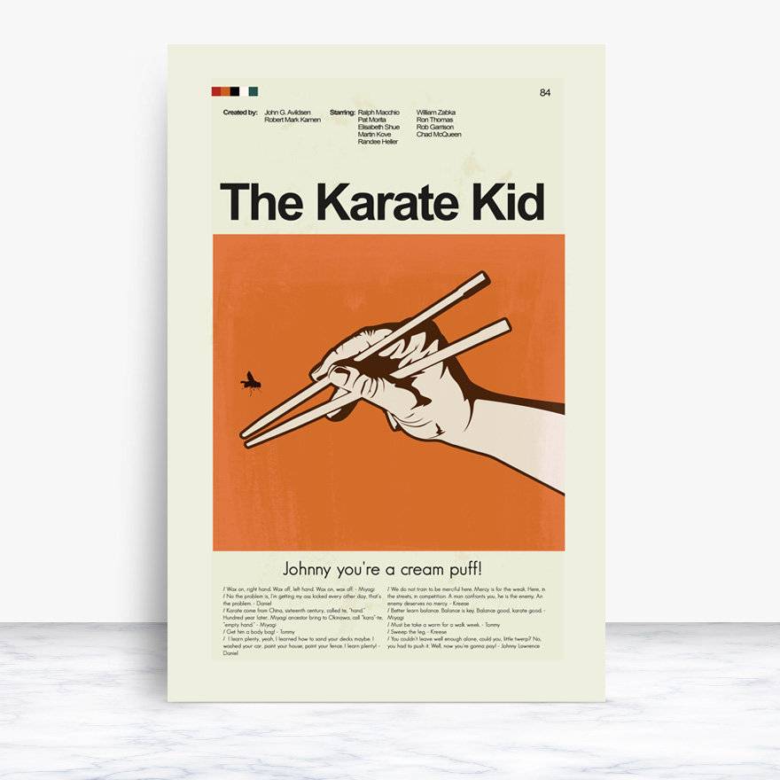 The Karate Kid Mid-Century Modern Inspired Print - Poster | Canvas Wall Art Print