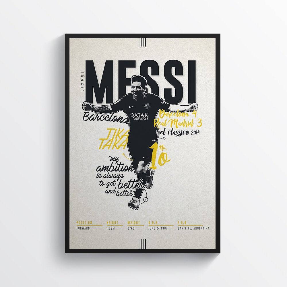 Lionel Messi Fc Barcelona Football, Football Print, Messi, Sports Wall Art - Poster | Canvas Wall Art Print