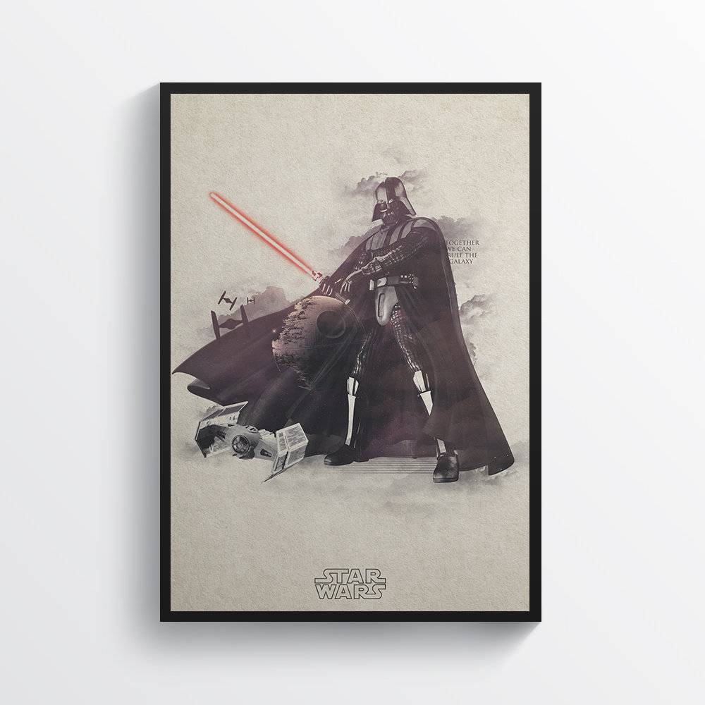Star Wars Print Darth Vader Movie, Movie Prints, Double Exposure - Poster | Canvas Wall Art Print