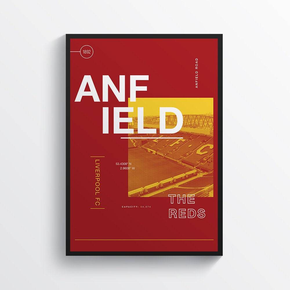 Liverpool Fc Football Print Lfc Anfield Stadium Wall Art - Poster | Canvas Wall Art Print