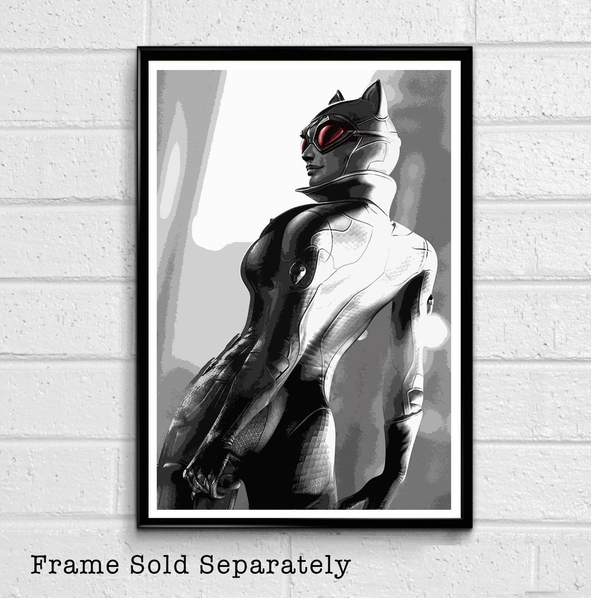 Catwoman Illustration #2 - Batman Superhero Movie Comicbook Film - Poster | Canvas Wall Art Print