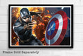 Captain America Illustration #9 - Marvel Avengers Superhero Film Comic Book Movie - Poster | Canvas Wall Art Print