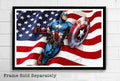 Captain America Illustration #10 - Marvel Avengers Superhero Film Comic Book Movie - Poster | Canvas Wall Art Print