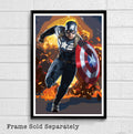 Captain America Illustration #8 - Superhero Movie Comicbook Film - Poster | Canvas Wall Art Print