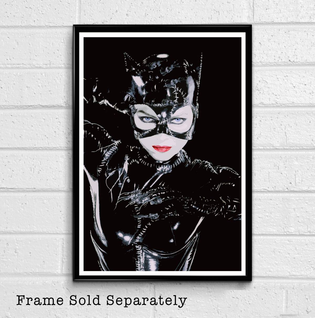 Catwoman From Batman Returns Illustration - Michelle Pfeiffer Superhero Movie Comicbook Film - Poster | Canvas Wall Art Print