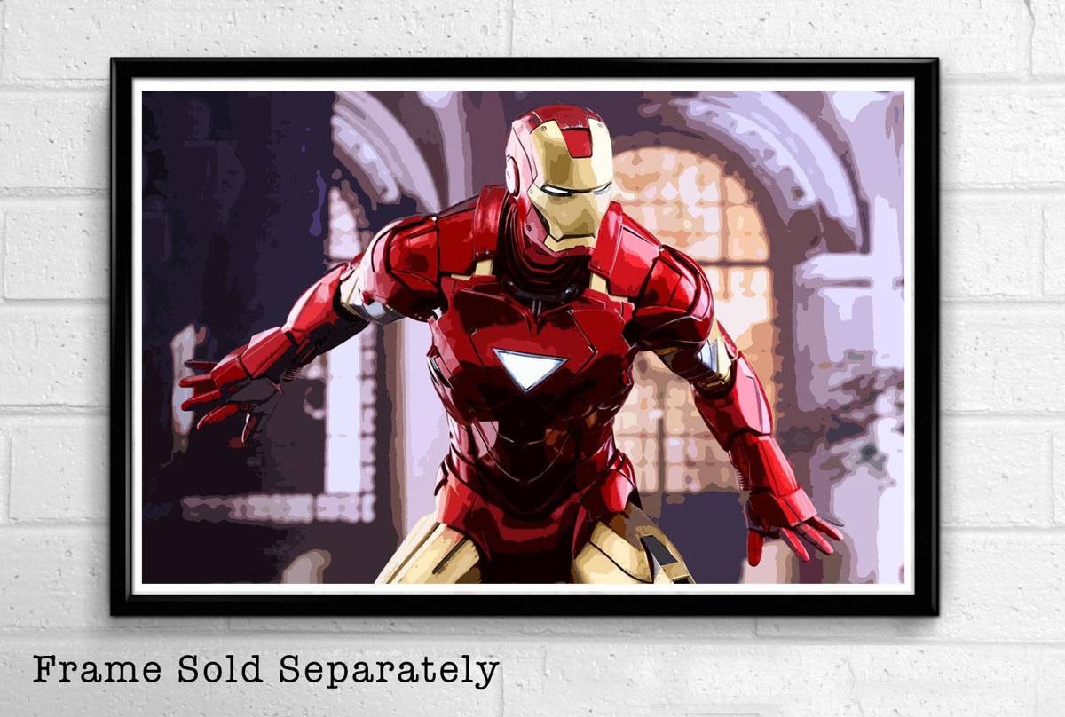Iron Man Marvel Illustration #6 - Avengers Movie Tony Stark Superhero Comicbook Film - Poster | Canvas Wall Art Print