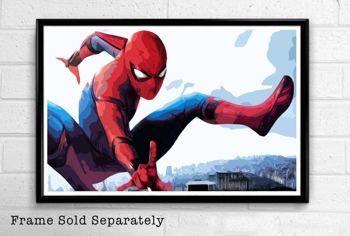 Spiderman Illustration #4 - Marvel Superhero Movie Comicbook Film - Poster | Canvas Wall Art Print