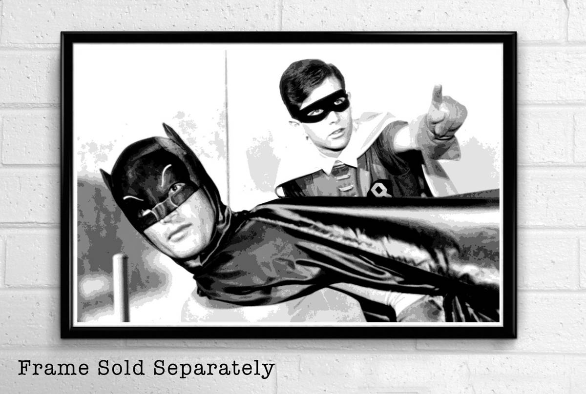 Adam West Batman And Robin Illustration #2 - 60'S Television Film Movie - Poster | Canvas Wall Art Print