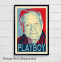 Hugh Hefner Political Illustration - Playboy Icon Celebrity Legend - Poster | Canvas Wall Art Print