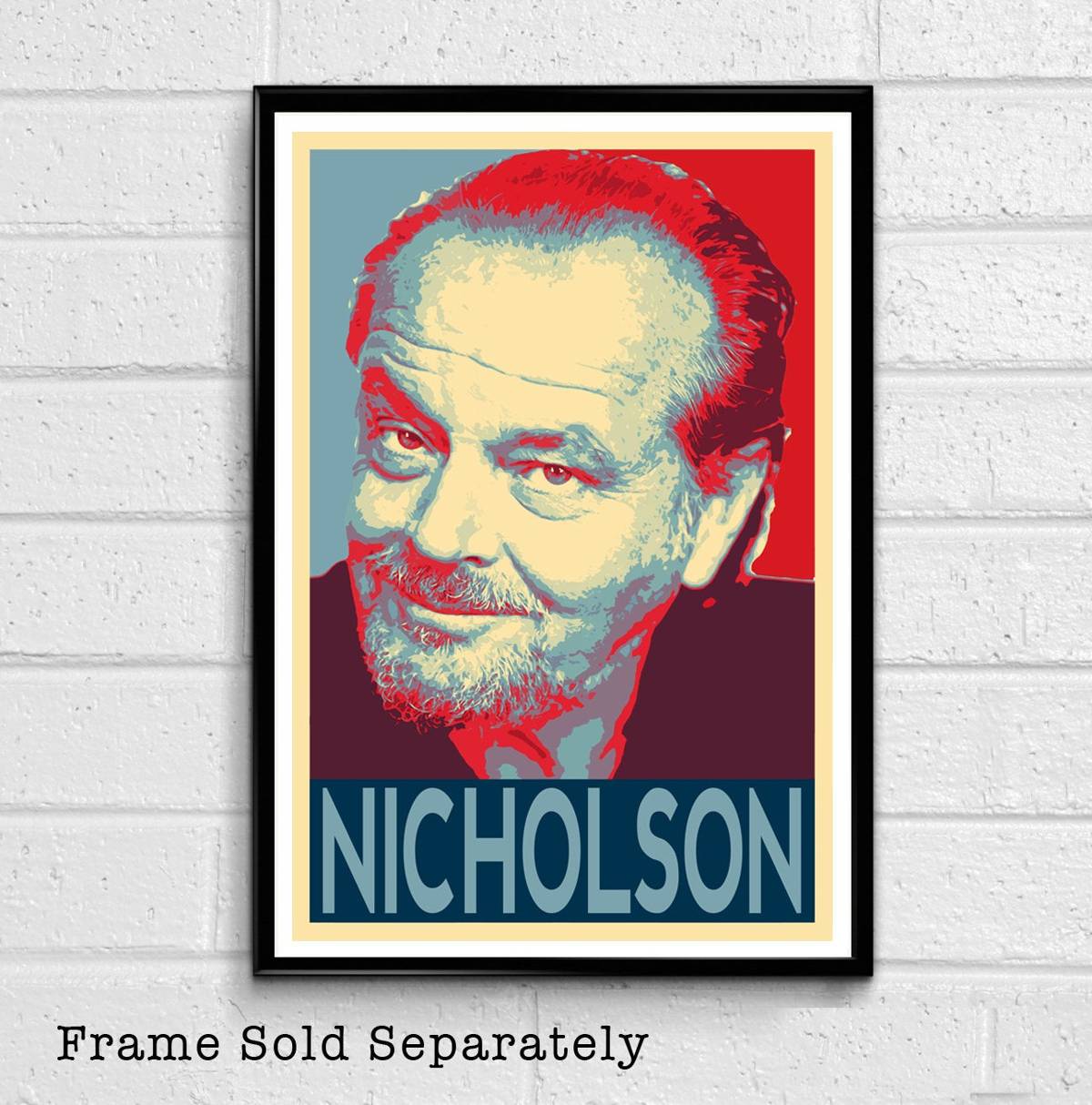 Jack Nicholson Political Illustration #3 - Hollywood Icon Movie Film - Poster | Canvas Wall Art Print