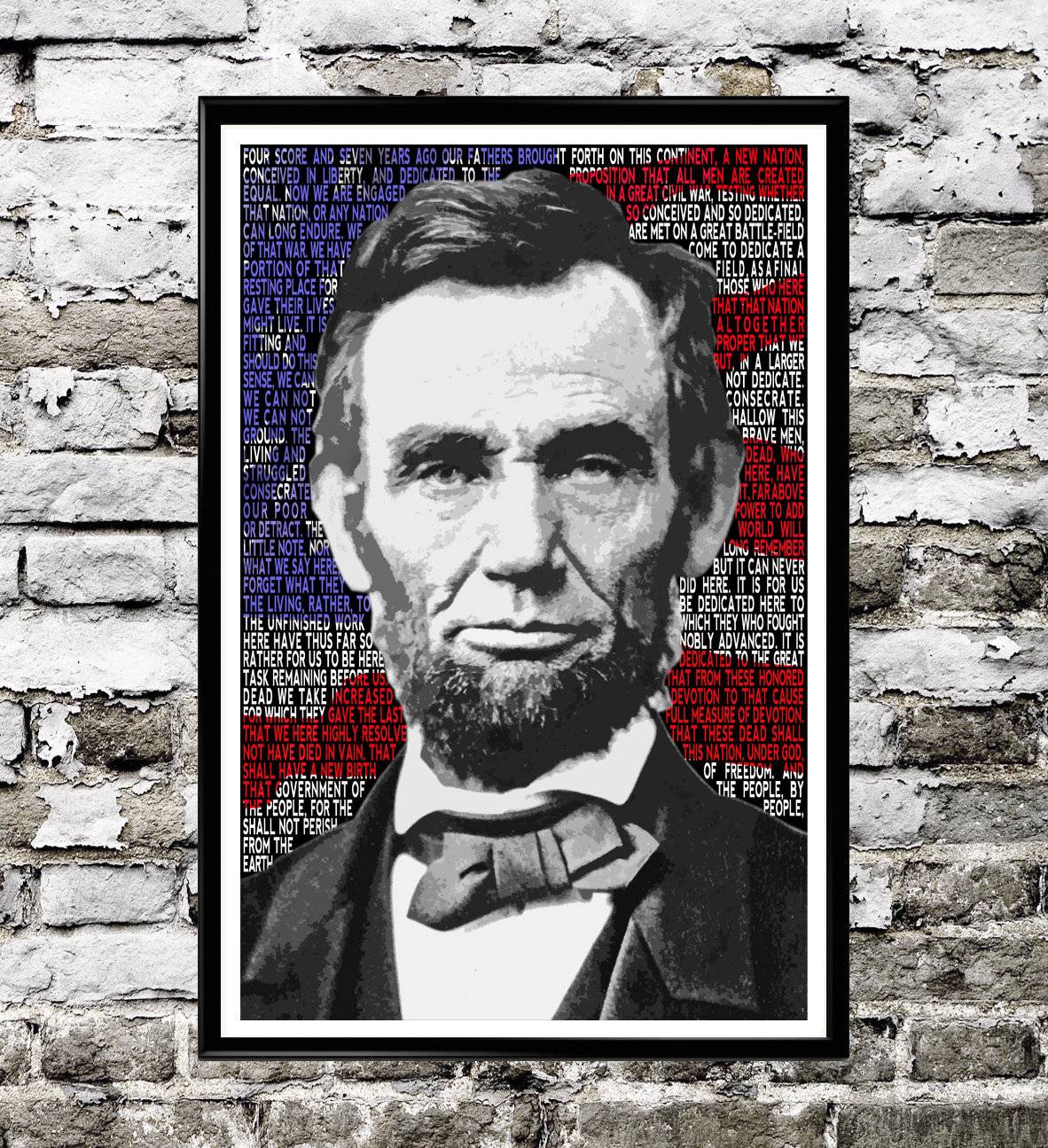 The Gettysburg Address By United States President Abraham Lincoln Illustration - American - Poster | Canvas Wall Art Print