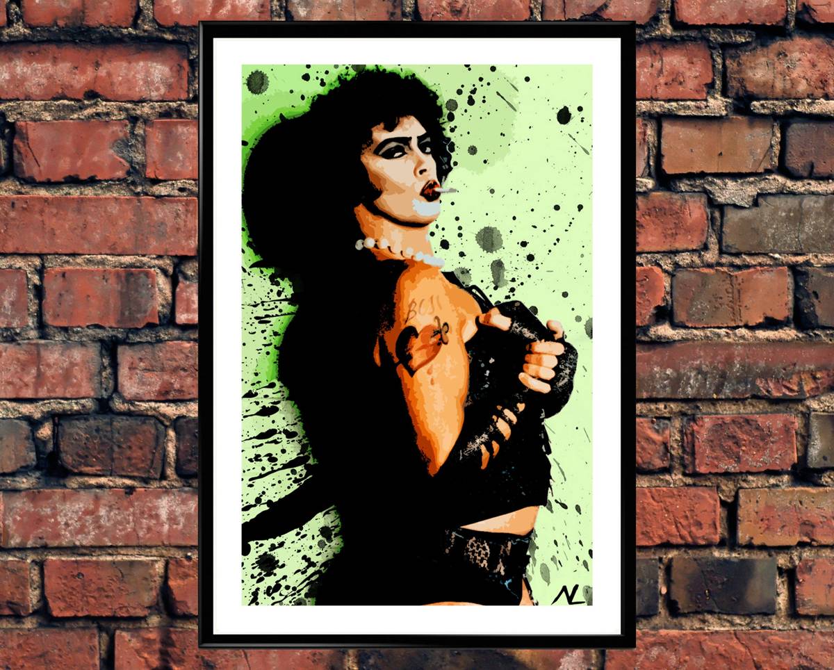 Dr Frankenfurter From Rocky Horror Picture Show Illustration #1 - Frank N. Furter Tim Curry - Poster | Canvas Wall Art Print