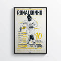 Ronaldinho Brazilian Legend Football Football Print - Poster | Canvas Wall Art Print
