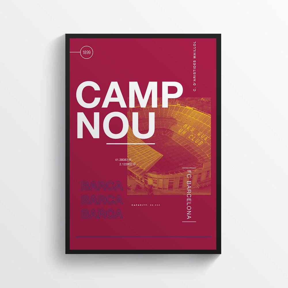 Fc Barcelona Camp Nou Stadium Football, Football Print, Barcelona Print, Sports Wall Art - Poster | Canvas Wall Art Print