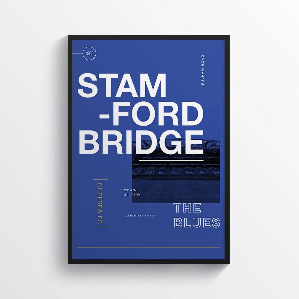 Chelsea Fc Football Print Cfc Stamford Bridge Stadium Wall Art - Poster | Canvas Wall Art Print